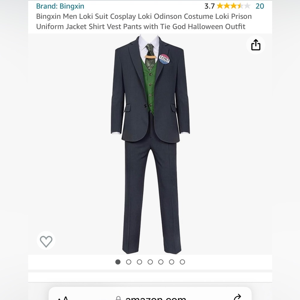 LOKI For President Costume size M (No headwear, only what is pictured)